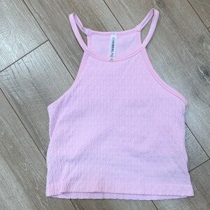 Active Pastel Pink Textured Tank Top